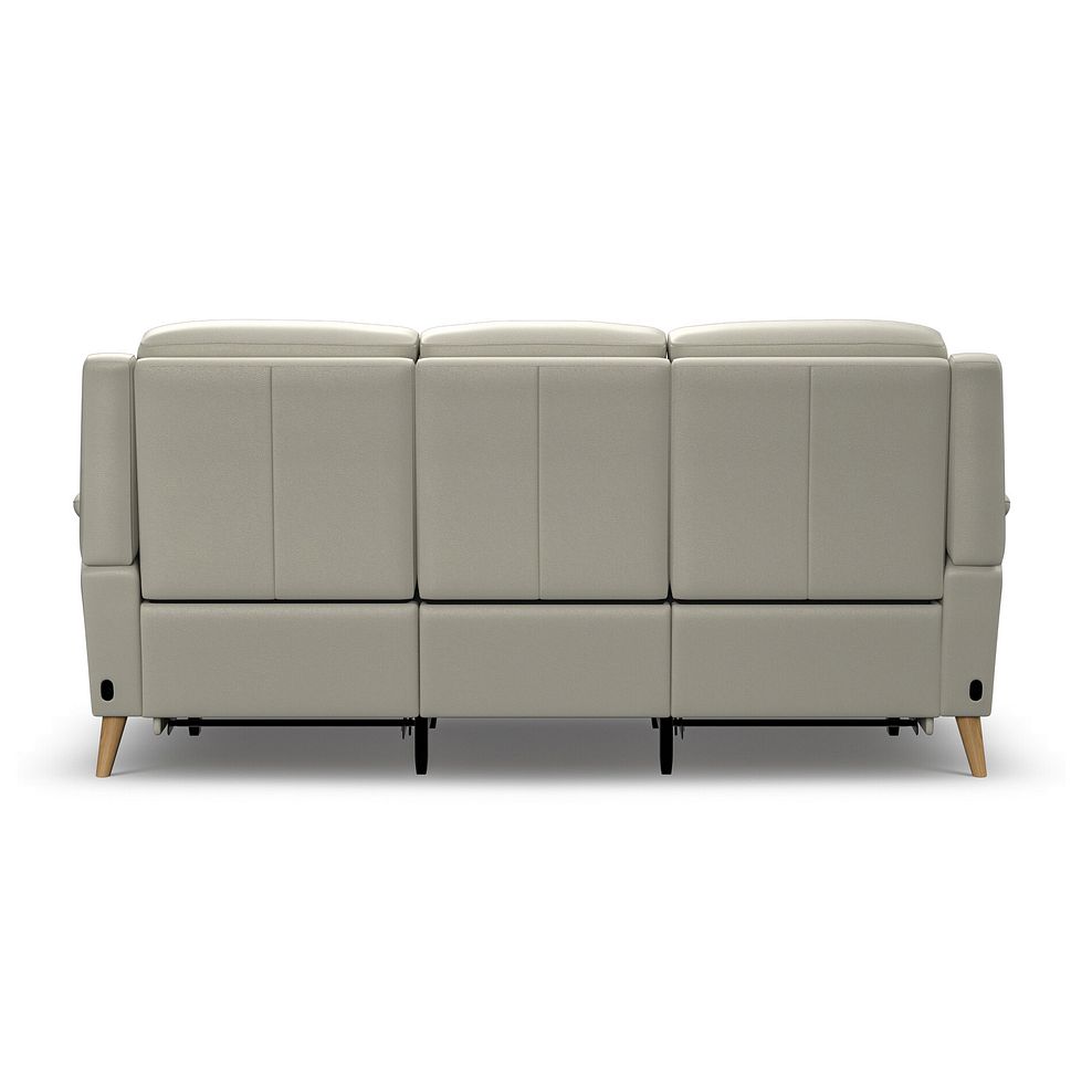 Brunel 3 Seater Recliner Sofa with Speakers in Bone China Leather 8