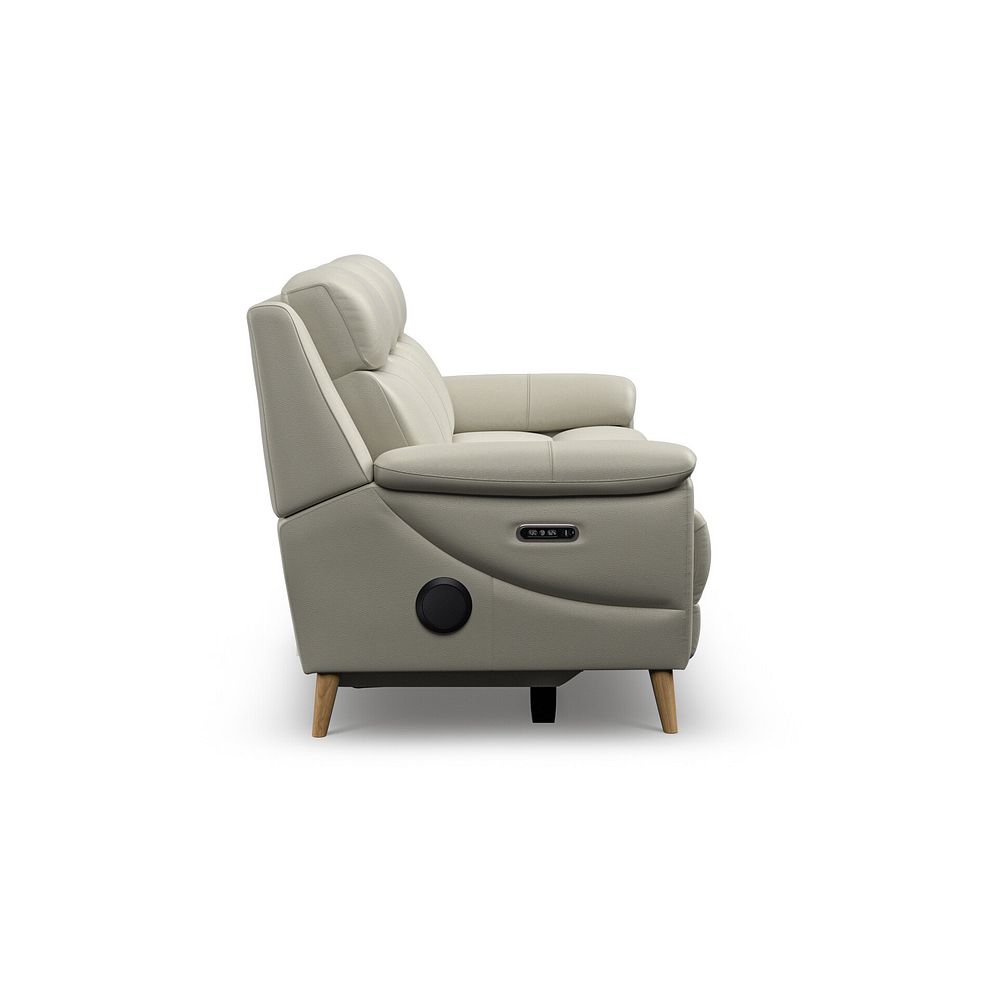 Brunel 3 Seater Recliner Sofa with Speakers in Bone China Leather 9