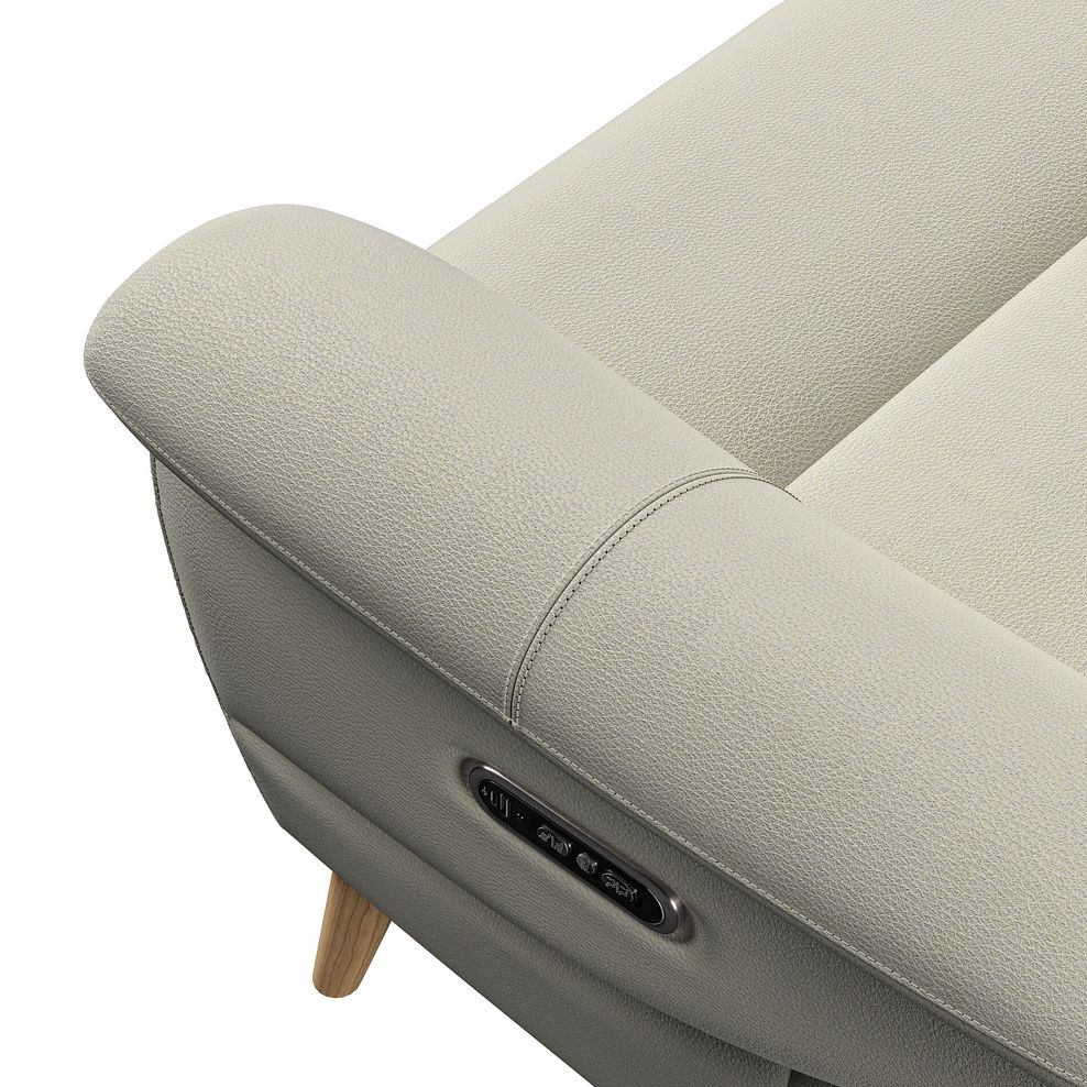 Brunel 3 Seater Recliner Sofa with Speakers in Bone China Leather 11