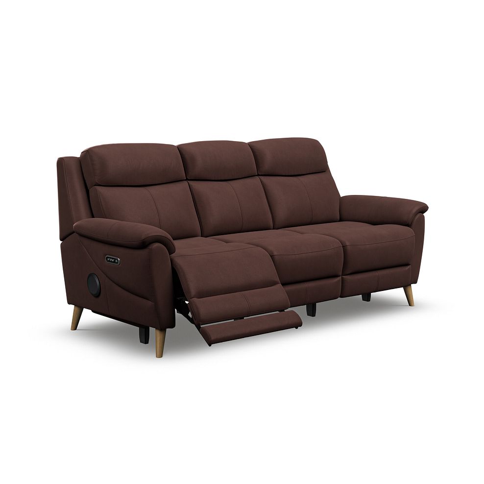 Brunel 3 Seater Recliner Sofa with Speakers in Chestnut Leather 2