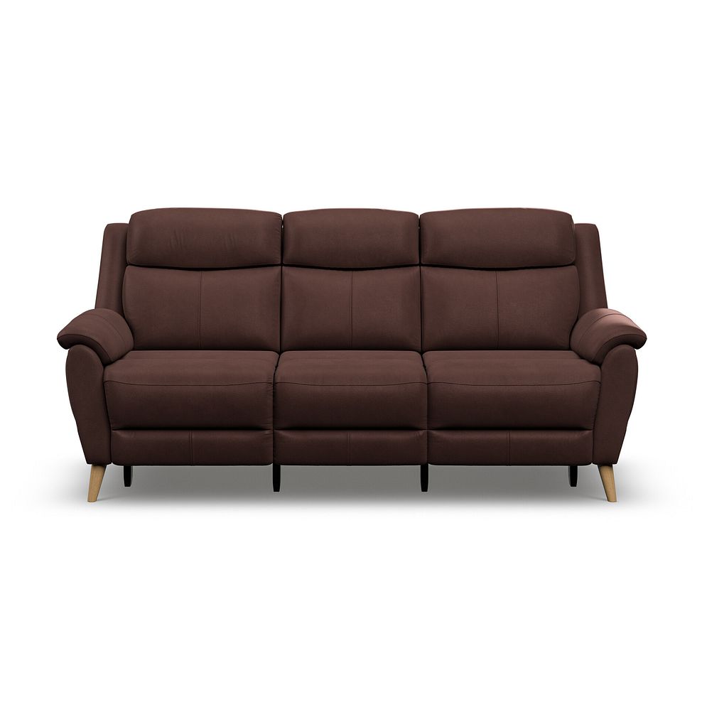 Brunel 3 Seater Recliner Sofa with Speakers in Chestnut Leather 5