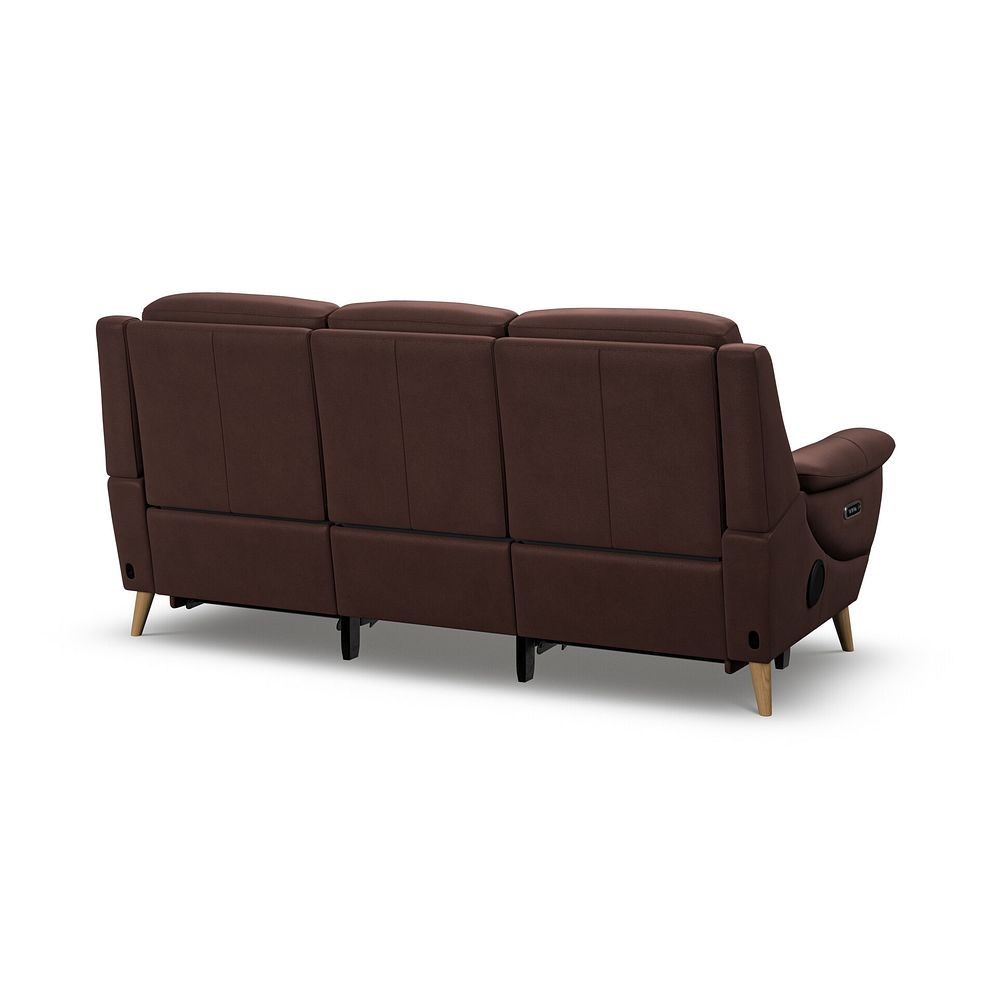 Brunel 3 Seater Recliner Sofa with Speakers in Chestnut Leather 6