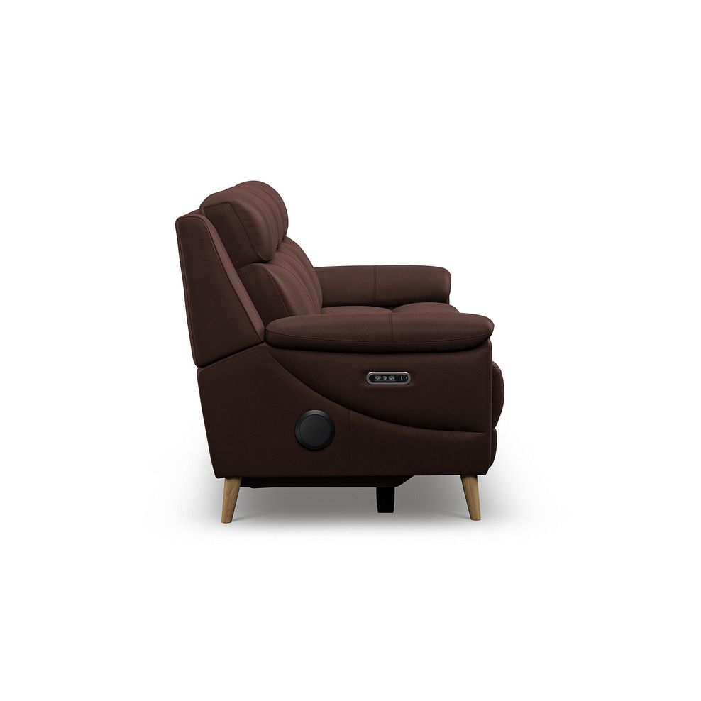 Brunel 3 Seater Recliner Sofa with Speakers in Chestnut Leather 7