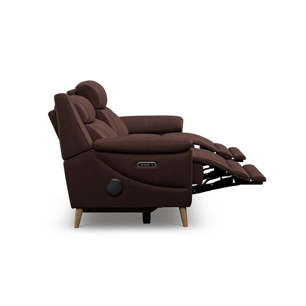 Brunel 3 Seater Recliner Sofa with Speakers in Chestnut Leather 8