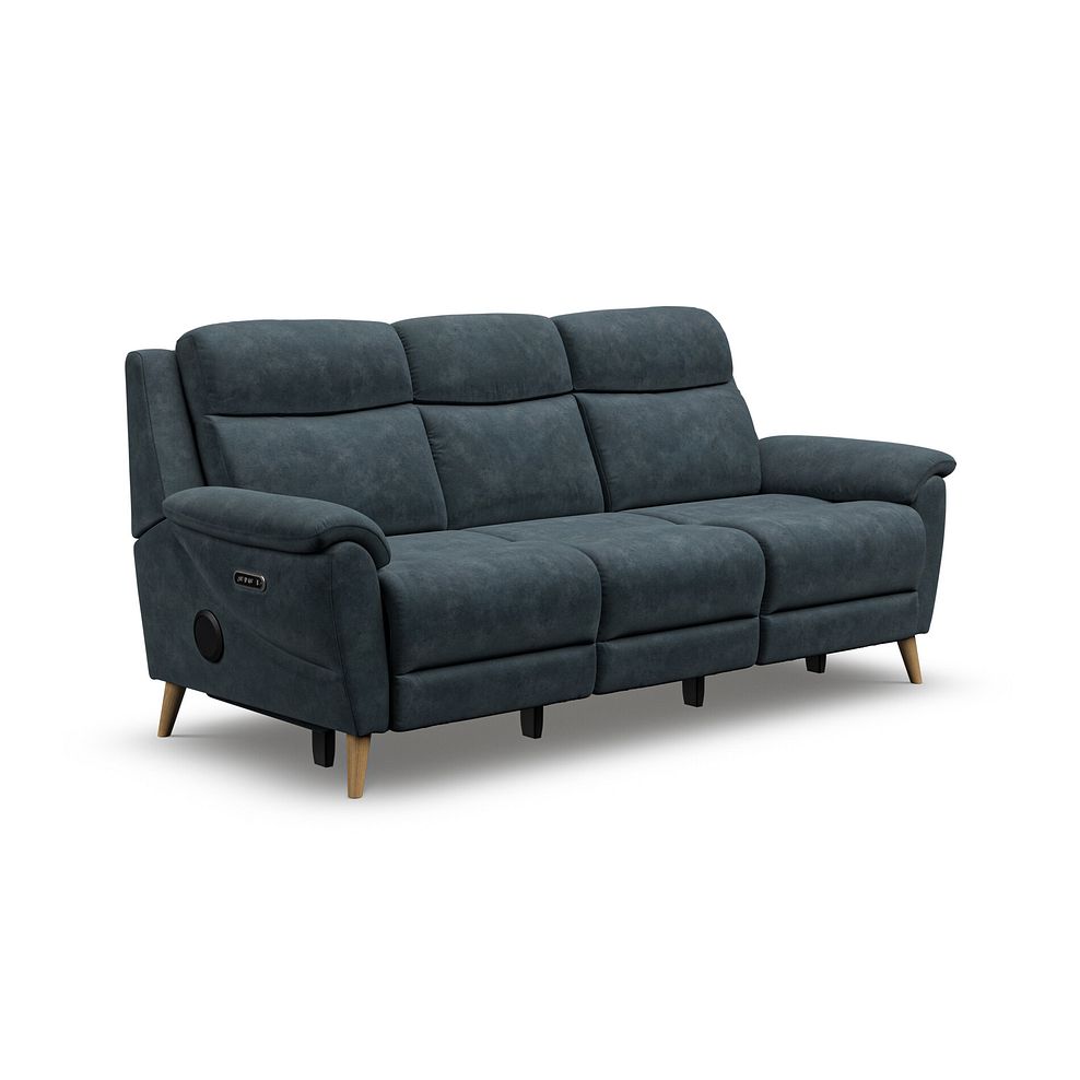 Brunel 3 Seater Recliner Sofa with Speakers in Dexter Shadow Fabric 1