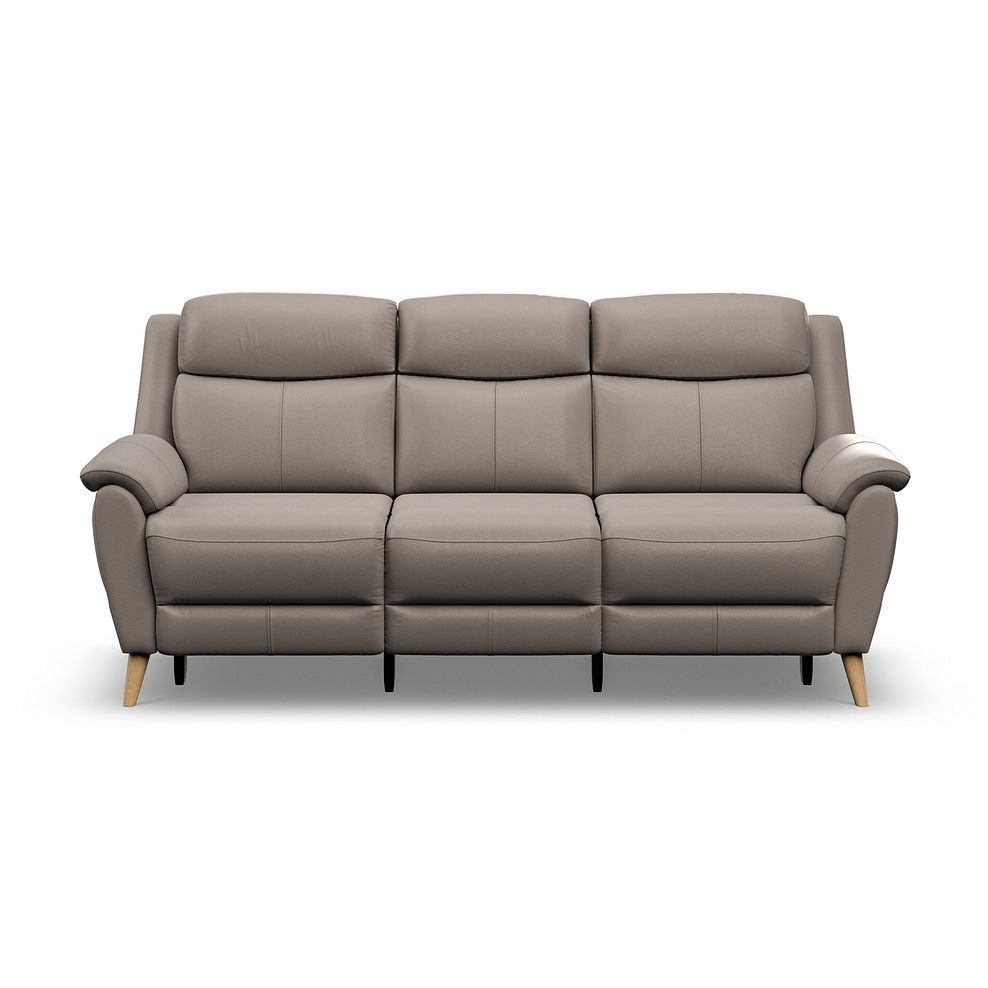 Brunel 3 Seater Recliner Sofa with Speakers in Oyster Leather 6