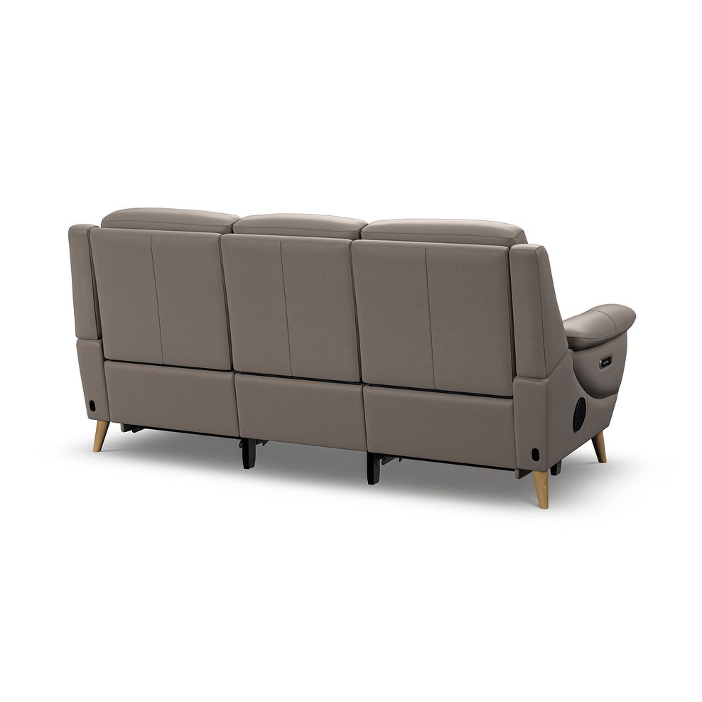 Brunel 3 Seater Recliner Sofa with Speakers in Oyster Leather 7