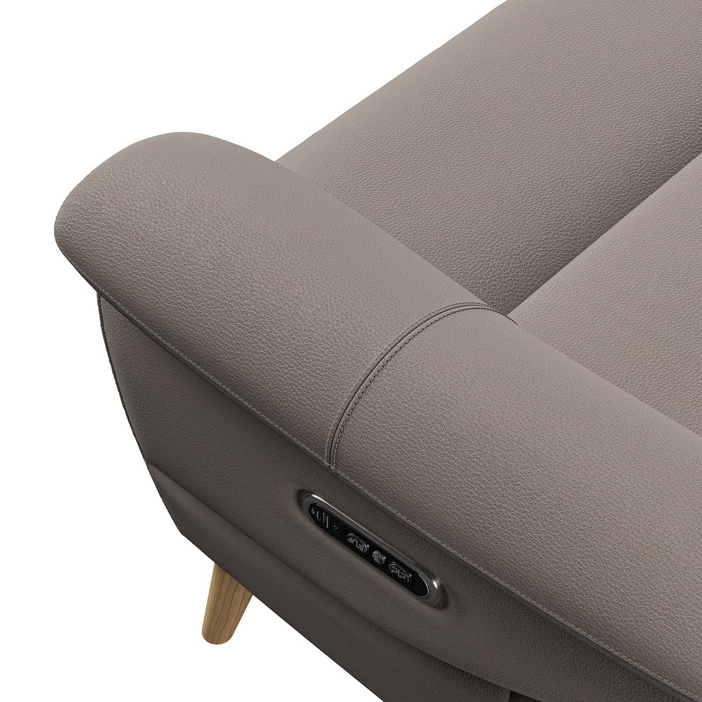 Brunel 3 Seater Recliner Sofa with Speakers in Oyster Leather 11