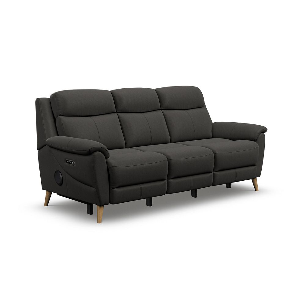 Brunel 3 Seater Recliner Sofa with Speakers in Storm Leather 1