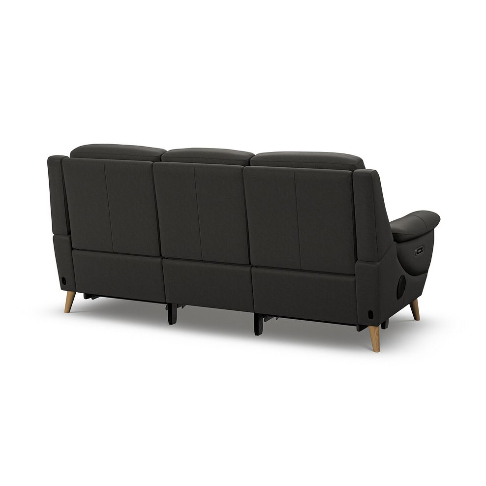 Brunel 3 Seater Recliner Sofa with Speakers in Storm Leather 6