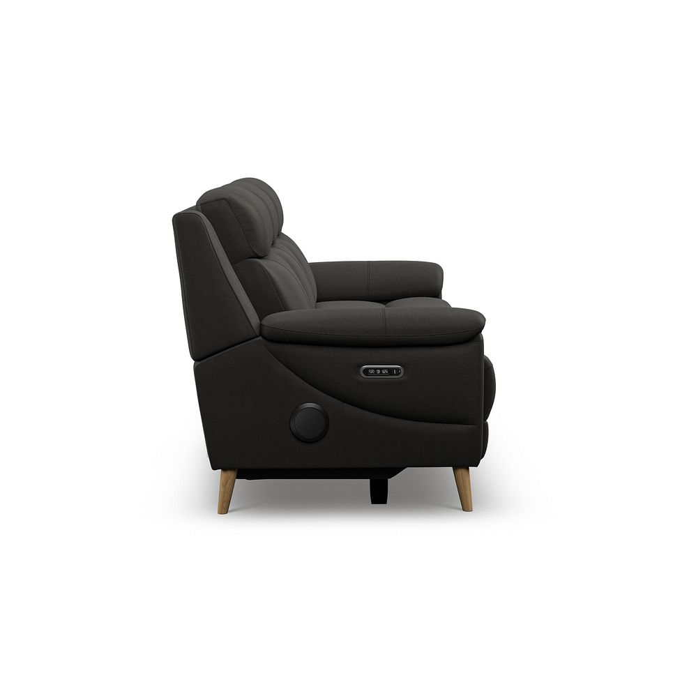 Brunel 3 Seater Recliner Sofa with Speakers in Storm Leather 7