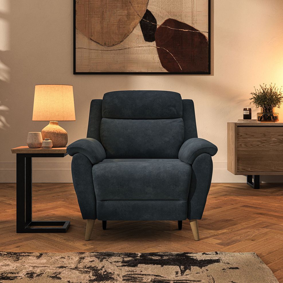 Brunel Electric Recliner Armchair with Speakers in Dexter Shadow Fabric 3