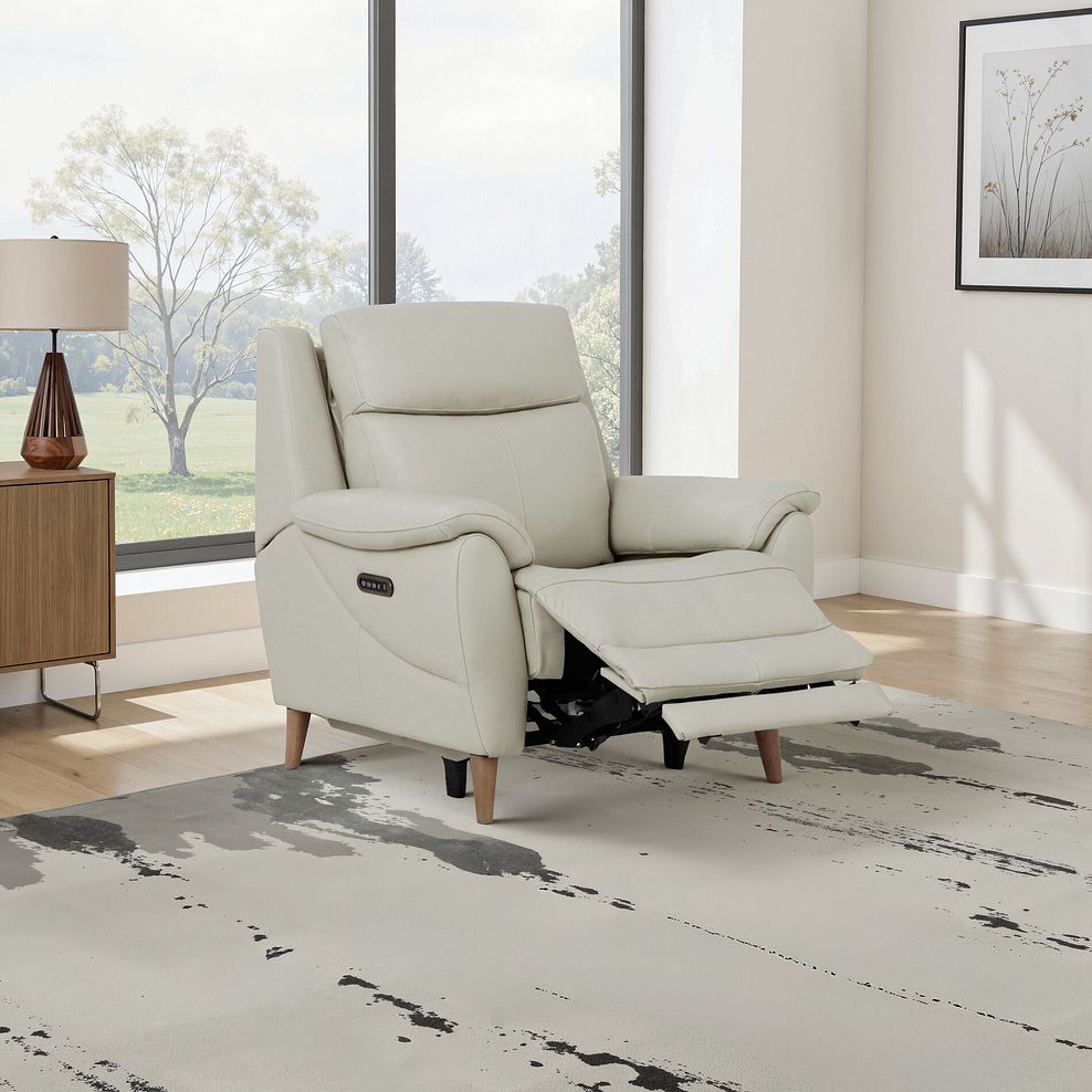 Brunel Recliner Armchair in Bone China Leather 1