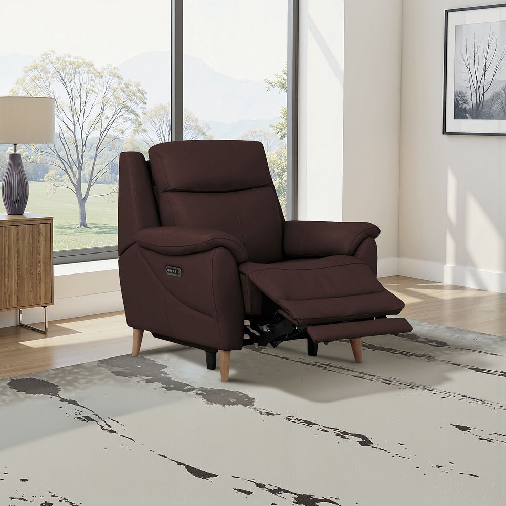 Brunel Recliner Armchair in Chestnut Leather 1