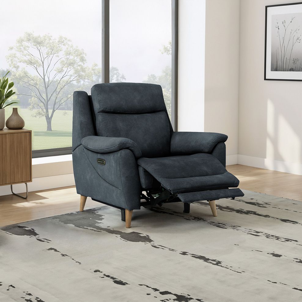 Brunel Recliner Armchair in Dexter Shadow Fabric 1
