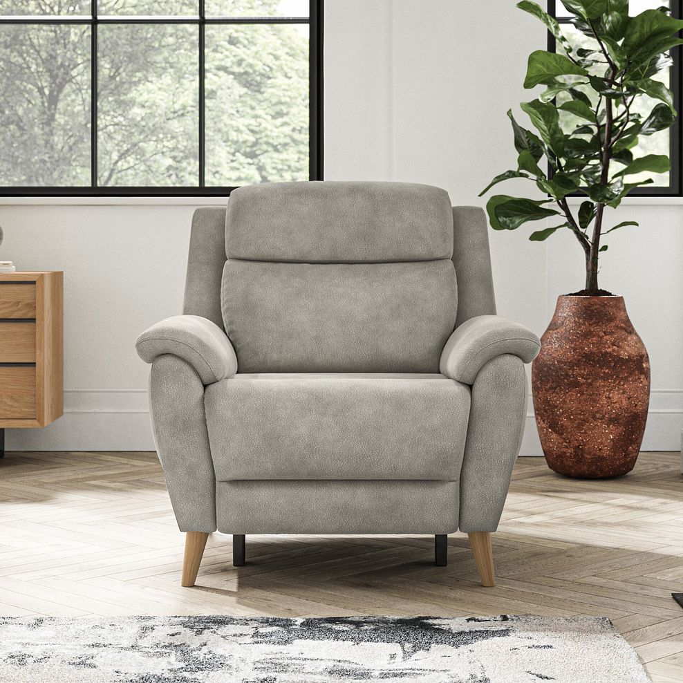Brunel Recliner Armchair in Dexter Stone Fabric 3