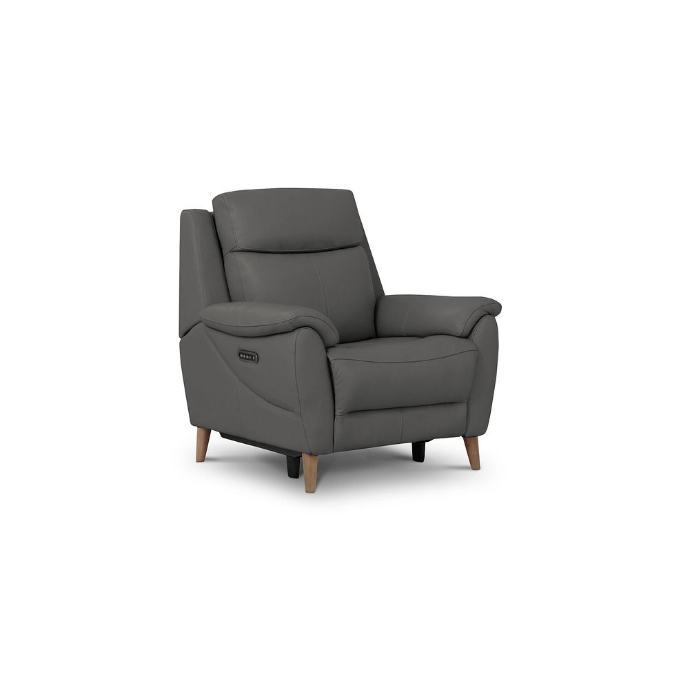 Brunel Recliner Armchair in Elephant Grey Leather 1