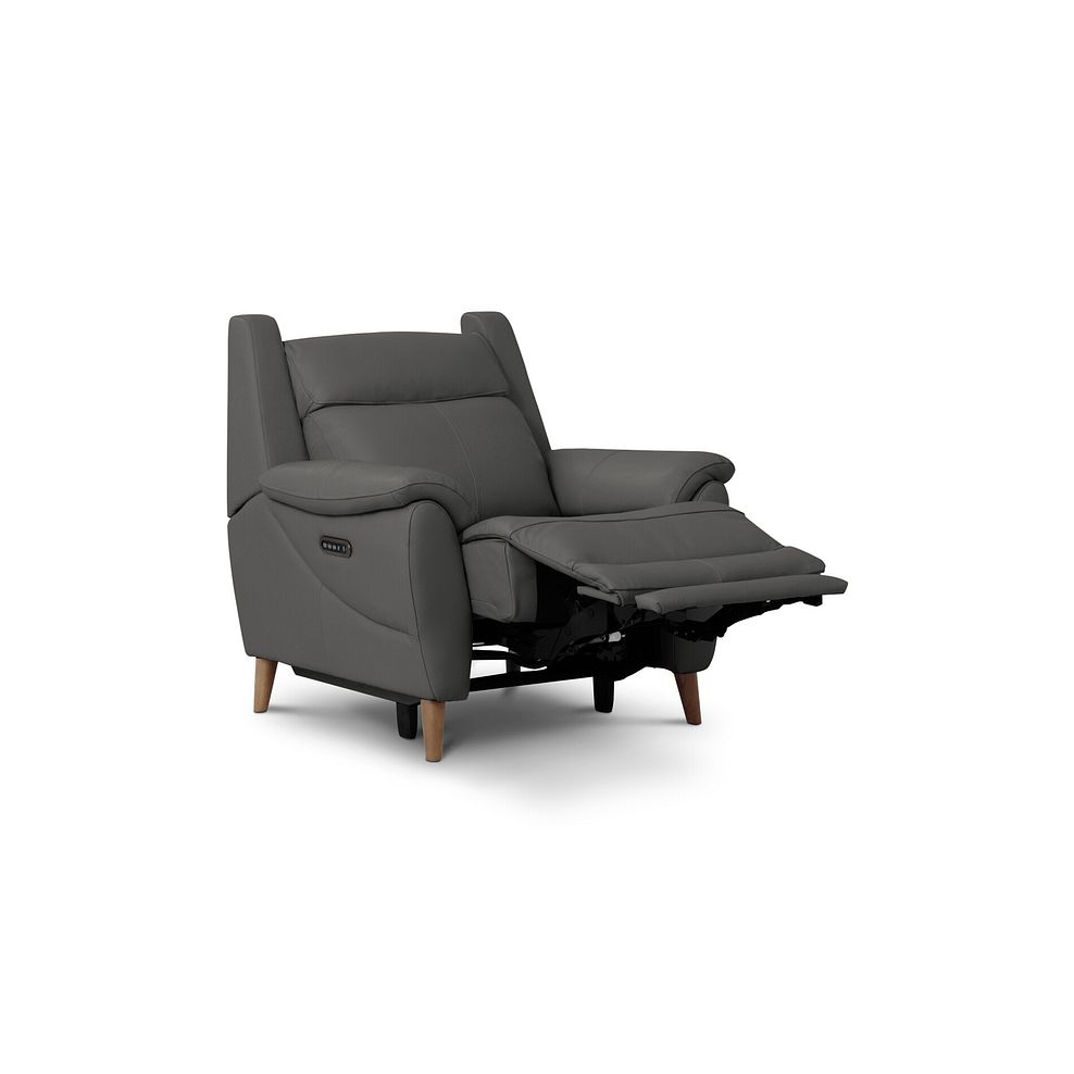 Brunel Recliner Armchair in Elephant Grey Leather 3