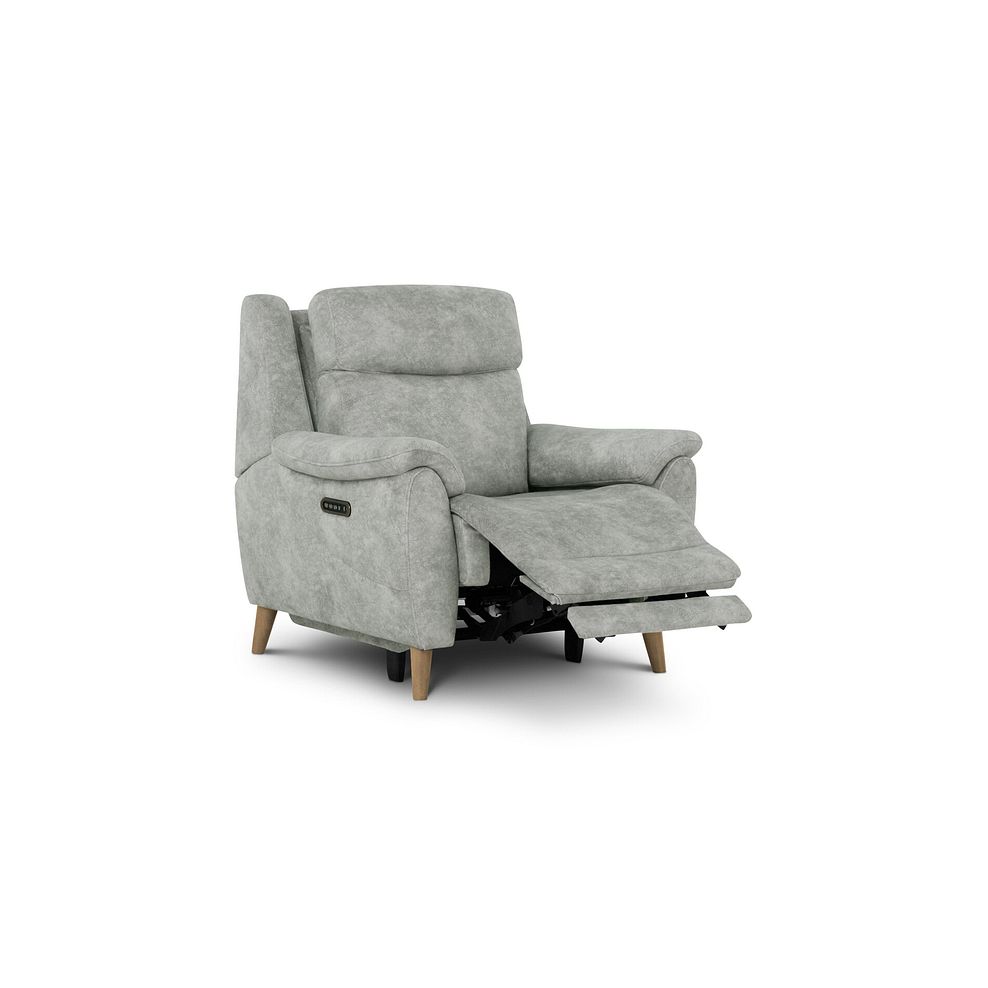 Brunel Recliner Armchair in Marble Silver Fabric 3