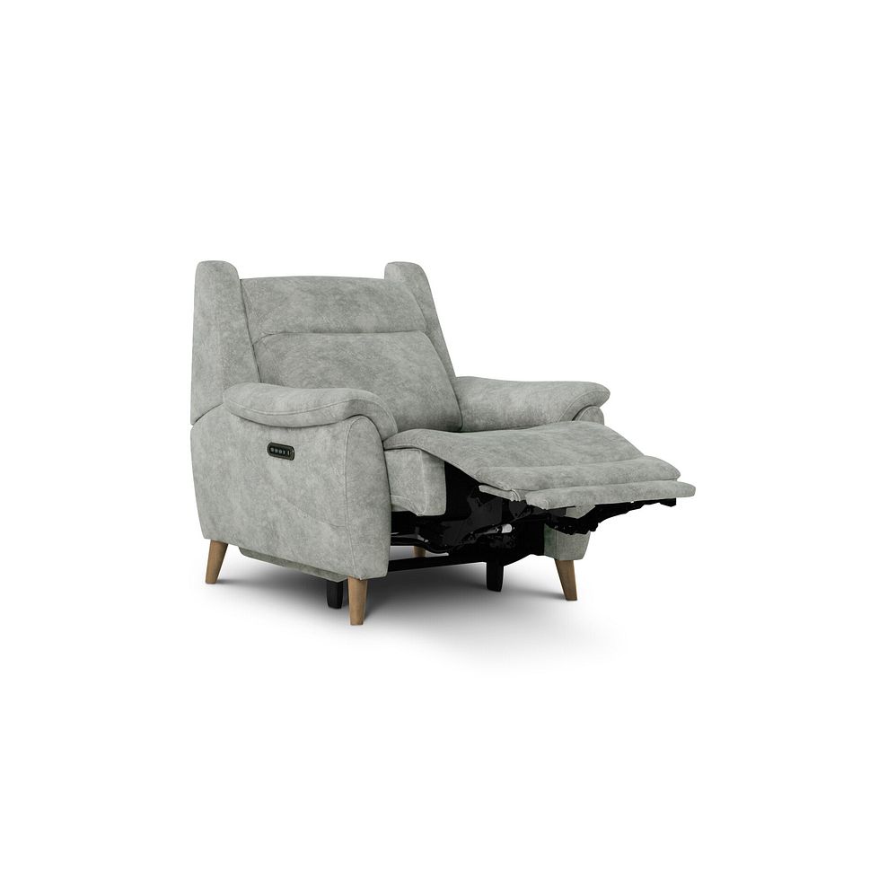 Brunel Recliner Armchair in Marble Silver Fabric 4