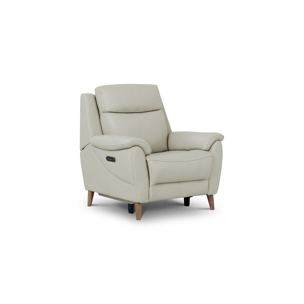 Brunel Recliner Armchair with Adjustable Power Headrest and Lumbar Support in Bone China Leather 1