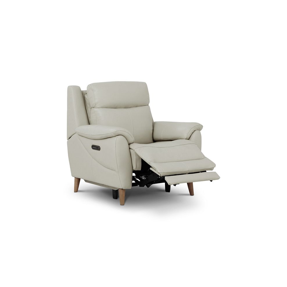 Brunel Recliner Armchair with Adjustable Power Headrest and Lumbar Support in Bone China Leather 3