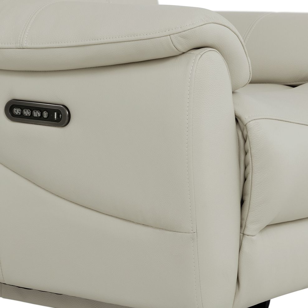 Brunel Recliner Armchair with Adjustable Power Headrest and Lumbar Support in Bone China Leather 8
