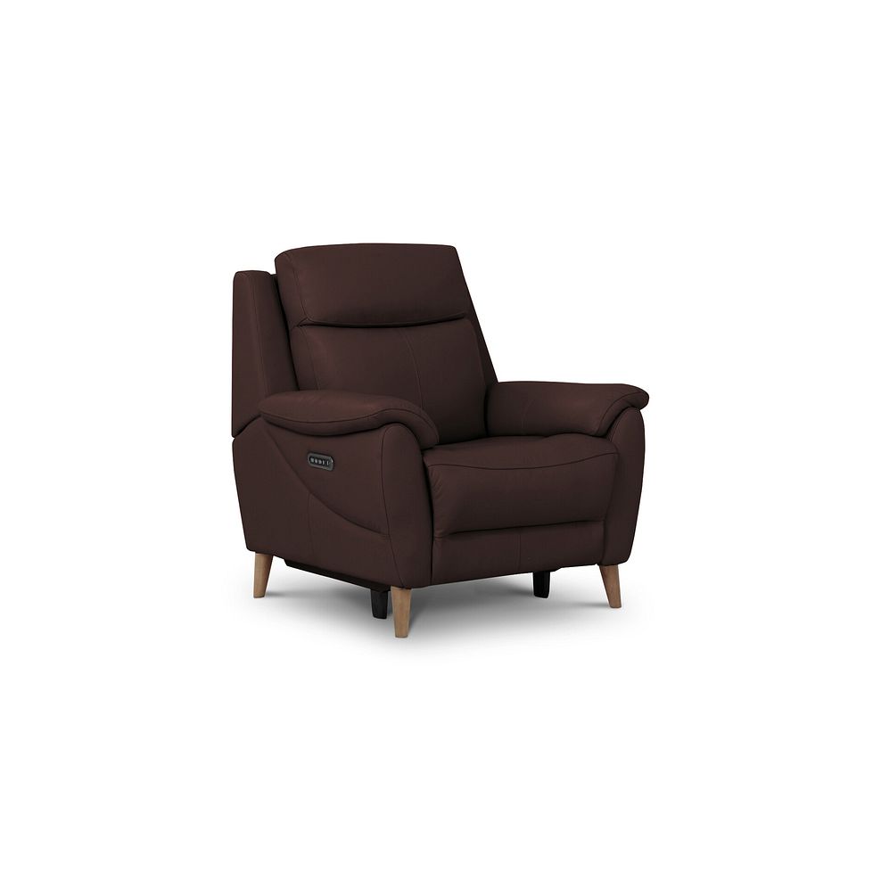 Brunel Recliner Armchair with Adjustable Power Headrest and Lumbar Support in Chestnut Leather 1