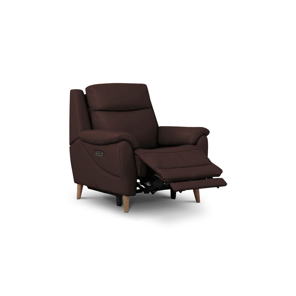 Brunel Recliner Armchair with Adjustable Power Headrest and Lumbar Support in Chestnut Leather 2