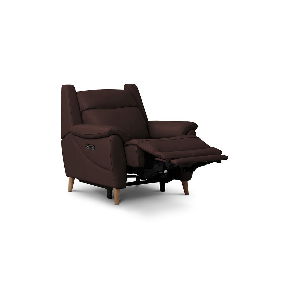 Brunel Recliner Armchair with Adjustable Power Headrest and Lumbar Support in Chestnut Leather 4