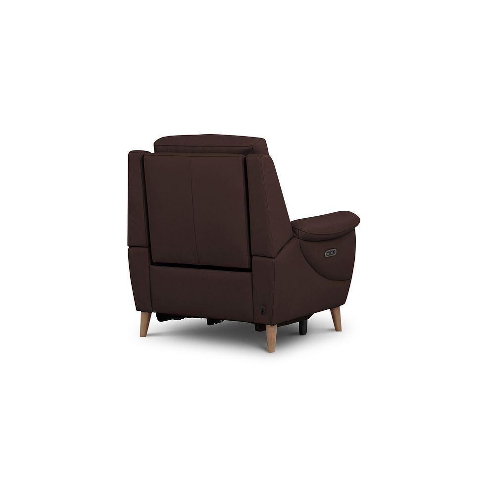 Brunel Recliner Armchair with Adjustable Power Headrest and Lumbar Support in Chestnut Leather 7