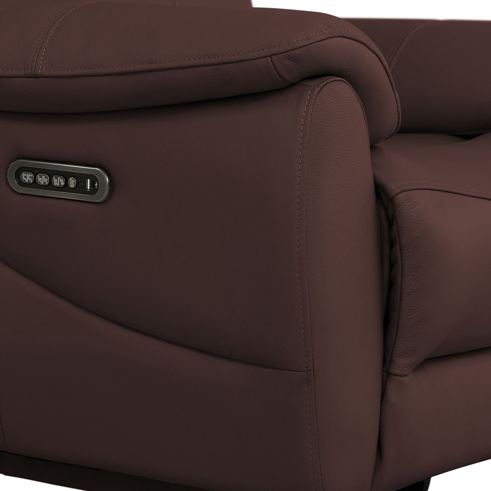 Brunel Recliner Armchair with Adjustable Power Headrest and Lumbar Support in Chestnut Leather 9