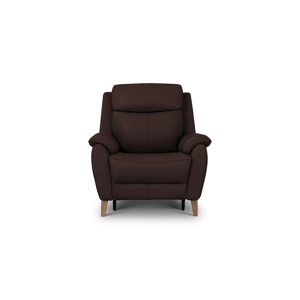 Brunel Recliner Armchair with Adjustable Power Headrest and Lumbar Support in Chestnut Leather 5