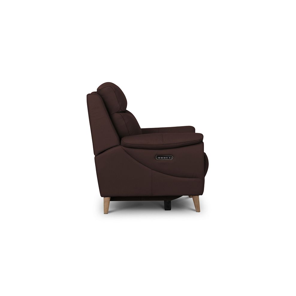 Brunel Recliner Armchair with Adjustable Power Headrest and Lumbar Support in Chestnut Leather 6