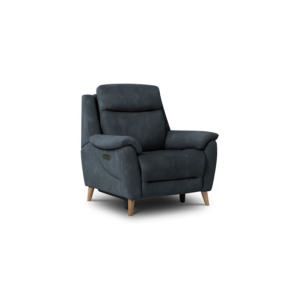 Brunel Recliner Armchair with Adjustable Power Headrest and Lumbar Support in Dexter Shadow Fabric 1