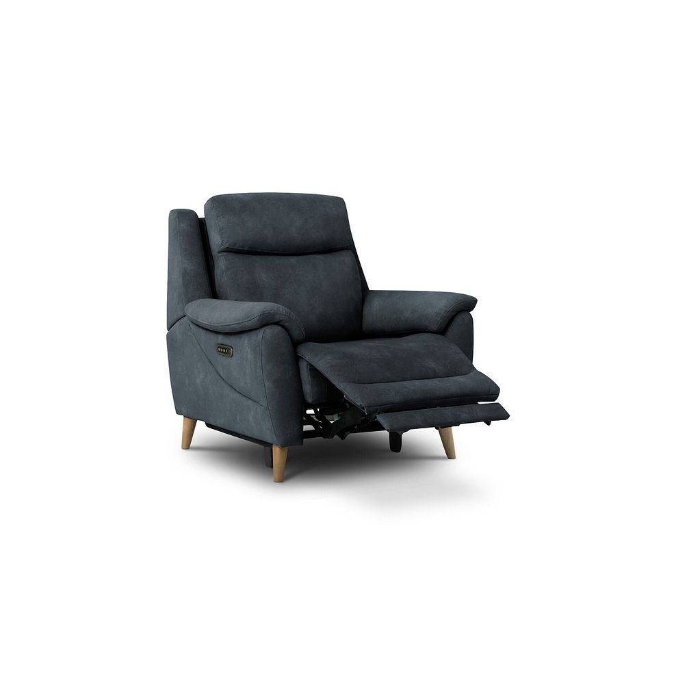 Brunel Recliner Armchair with Adjustable Power Headrest and Lumbar Support in Dexter Shadow Fabric 2