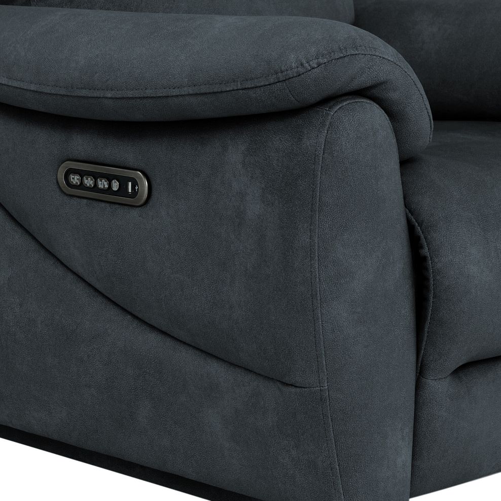 Brunel Recliner Armchair with Adjustable Power Headrest and Lumbar Support in Dexter Shadow Fabric 8