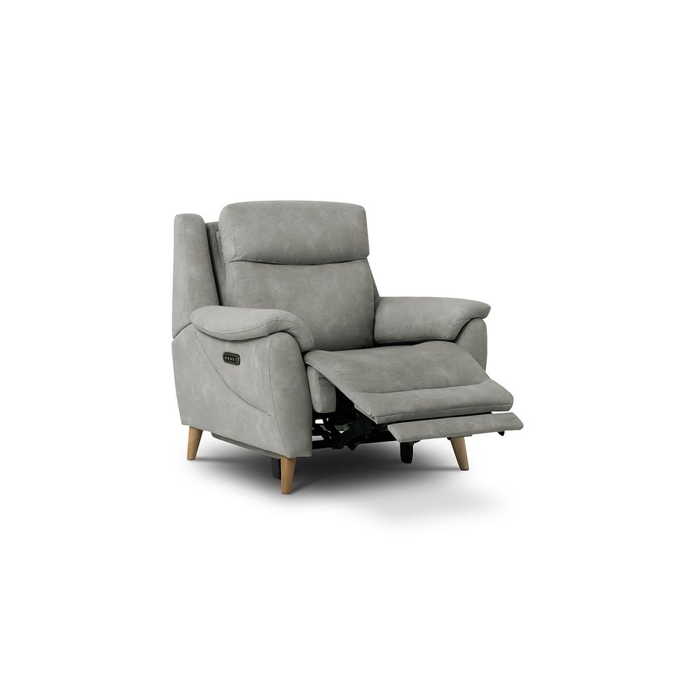Brunel Recliner Armchair with Adjustable Power Headrest and Lumbar Support in Dexter Stone Fabric 6