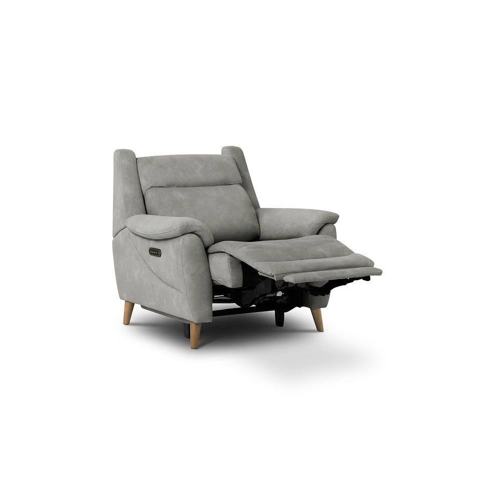 Brunel Recliner Armchair with Adjustable Power Headrest and Lumbar Support in Dexter Stone Fabric 7