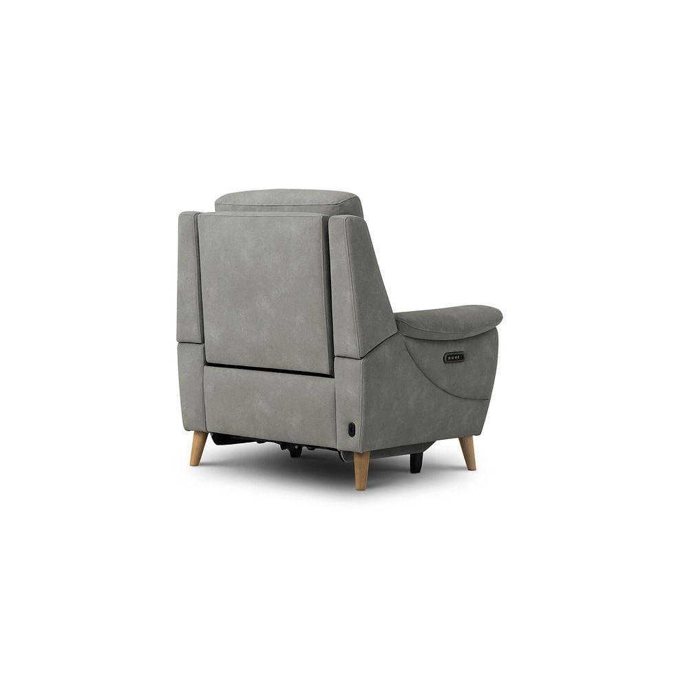 Brunel Recliner Armchair with Adjustable Power Headrest and Lumbar Support in Dexter Stone Fabric 10