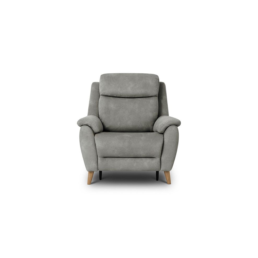 Brunel Recliner Armchair with Adjustable Power Headrest and Lumbar Support in Dexter Stone Fabric 8