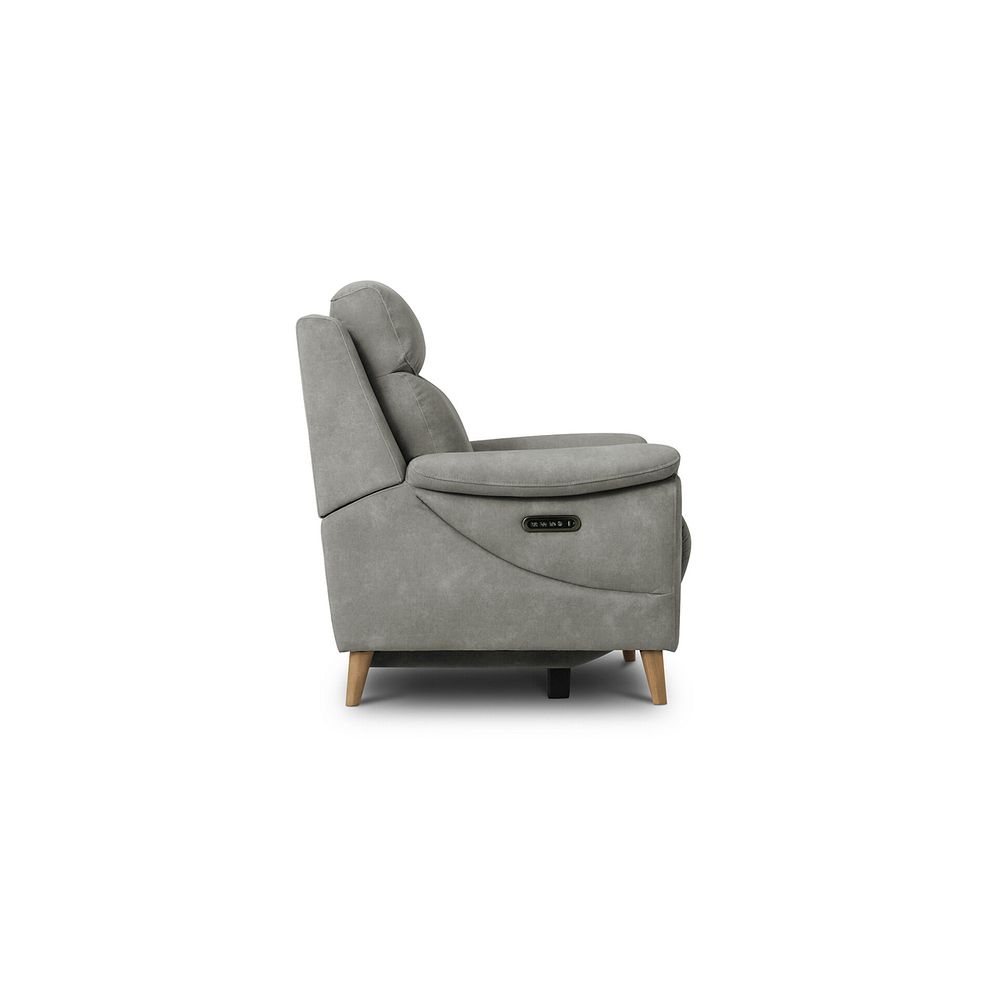 Brunel Recliner Armchair with Adjustable Power Headrest and Lumbar Support in Dexter Stone Fabric 9