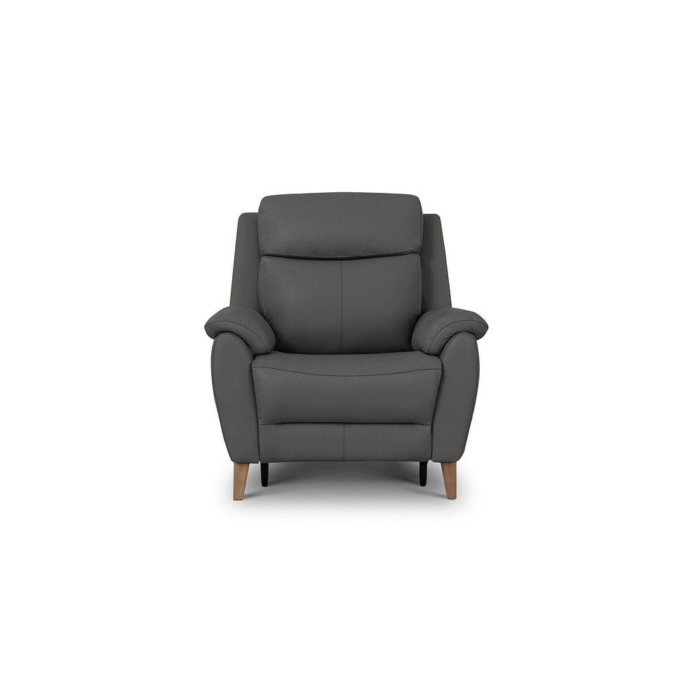 Brunel Recliner Armchair with Adjustable Power Headrest and Lumbar Support in Elephant Grey Leather 5