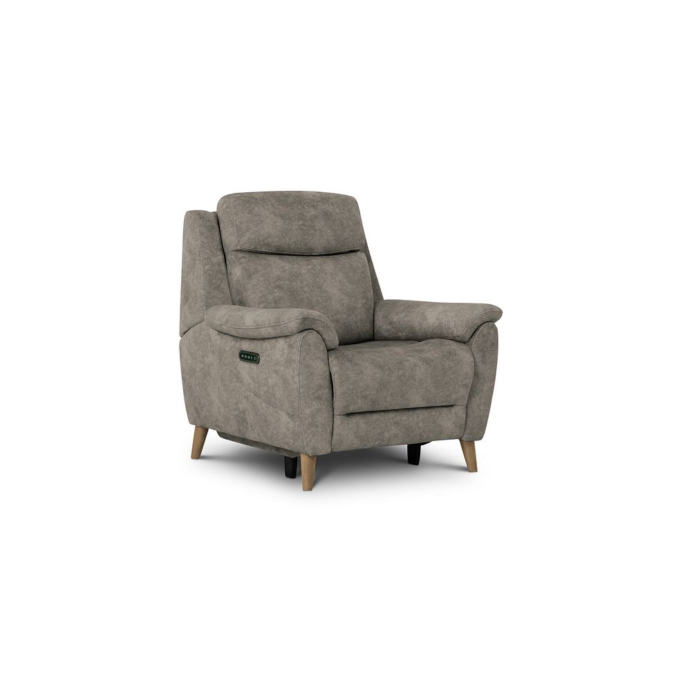 Brunel Recliner Armchair with Adjustable Power Headrest and Lumbar Support in Marble Charcoal Fabric 1