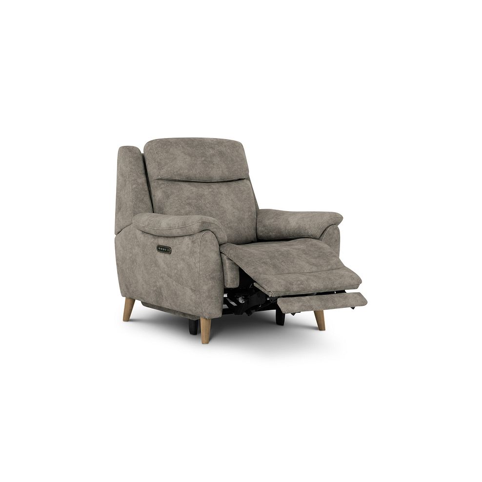 Brunel Recliner Armchair with Adjustable Power Headrest and Lumbar Support in Marble Charcoal Fabric 2