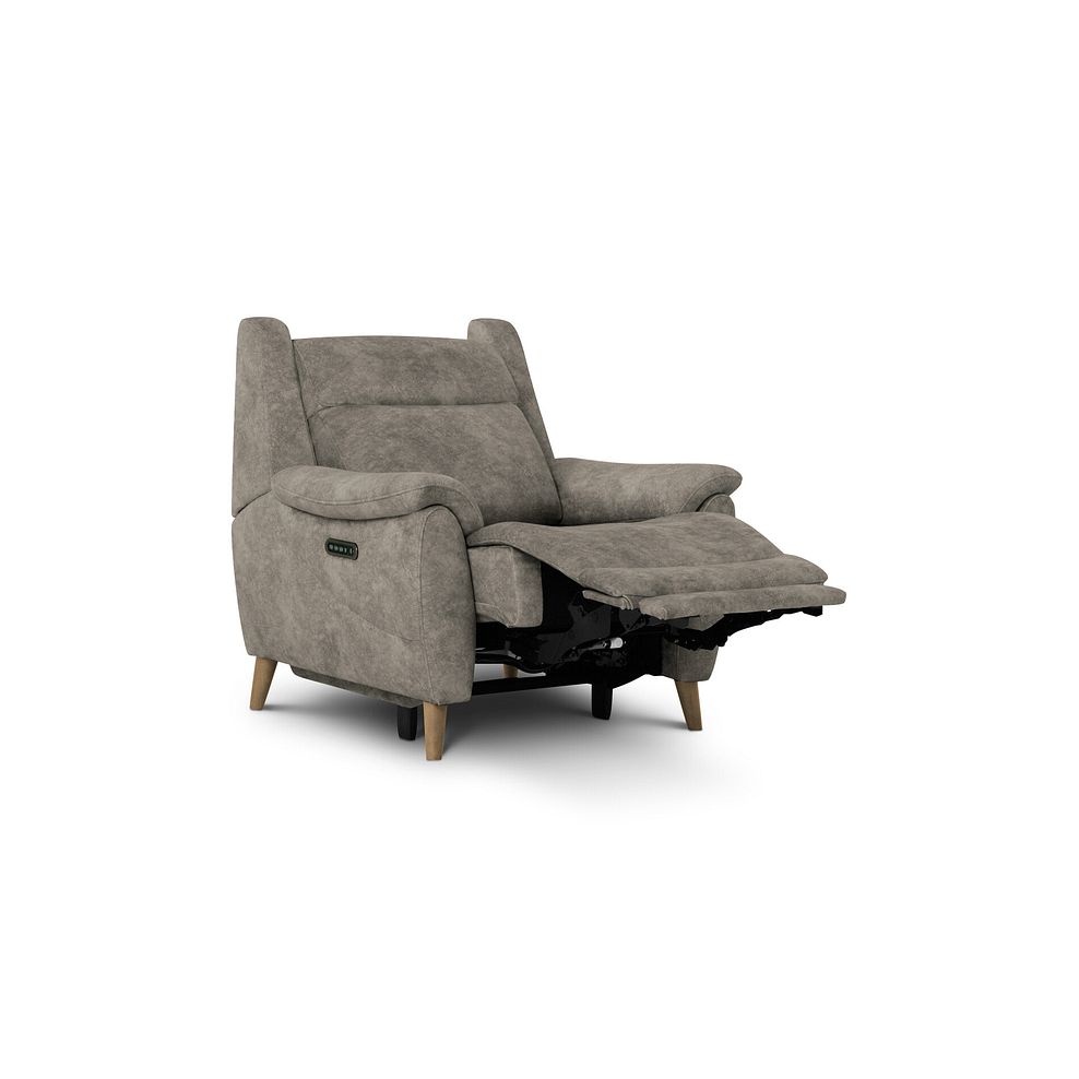 Brunel Recliner Armchair with Adjustable Power Headrest and Lumbar Support in Marble Charcoal Fabric 4
