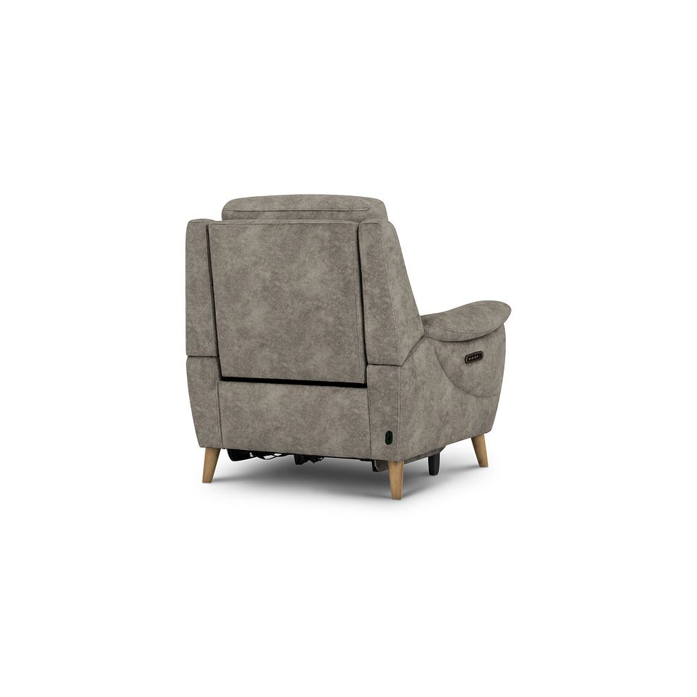 Brunel Recliner Armchair with Adjustable Power Headrest and Lumbar Support in Marble Charcoal Fabric 7