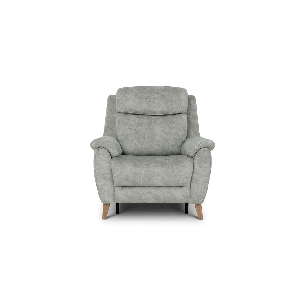 Brunel Recliner Armchair with Adjustable Power Headrest and Lumbar Support in Marble Silver Fabric 5