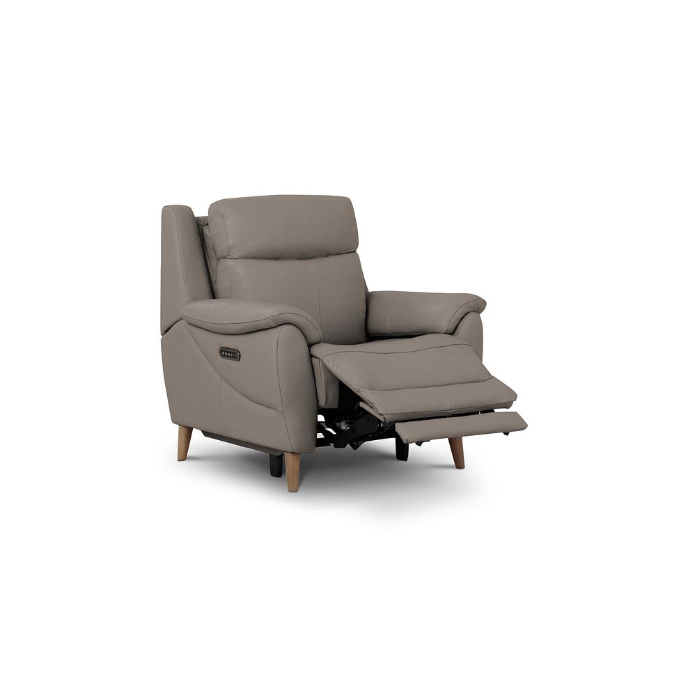 Brunel Recliner Armchair with Adjustable Power Headrest and Lumbar Support in Oyster Leather 3