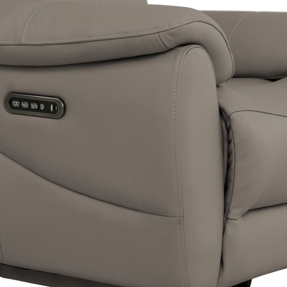 Brunel Recliner Armchair with Adjustable Power Headrest and Lumbar Support in Oyster Leather 9